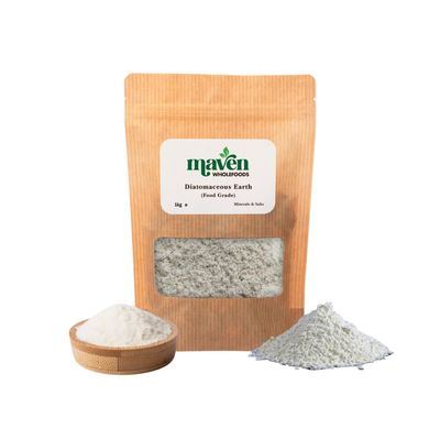 Maven Wholefoods Diatomaceous Earth Food Grade Powder 1kg | Ultrafine Natural DE | Detox Cleanse & Silica Supplement | Edible | Flea & Bed Bug Control | Non-Toxic | Garden & Pet Safe