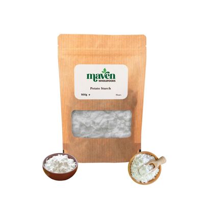 Maven Wholefoods Potato Starch 500g | GMO Free | Vegan | Natural | Source of Protien | High Fibre | Healthy Baking | For Healthy Life | Suitable for Vegetarian | Packed Fresh in Resealable Bags