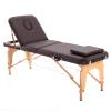 Adjustable Massage Table, Professional Massage Table Foldable Massage Bed 3 Fold with High Density Sponge, Robust Beechwood Legs, with Waterproof Leather ( Color : Coffee color , Size : 186*70cm ) view 1