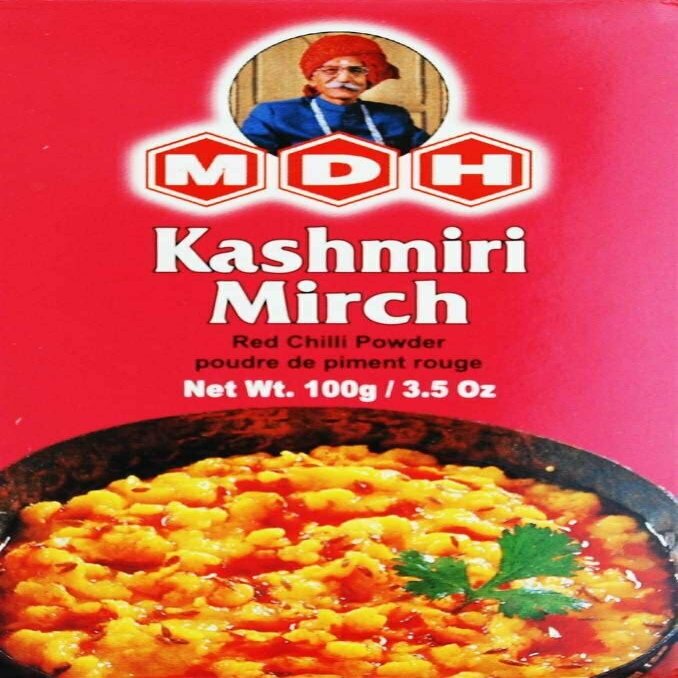 MDH Various Seasoning Masala Powder - A Mixture of Spices Adds Taste - Aromatic & Enhances the flavor of the meal -Simplifies & Speeds Up The Cooking Process (Kashmiri Mirch Powder 100g, 1)