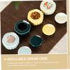 LALAFINA 3pcs Ceramic Lip Balm Container Face Jars Lids round Cosmetic Storage Mini Sample Jar Small Travel Container for Cosmetics view 3