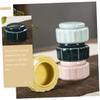 LALAFINA 3pcs Ceramic Lip Balm Container Face Jars Lids round Cosmetic Storage Mini Sample Jar Small Travel Container for Cosmetics view 4