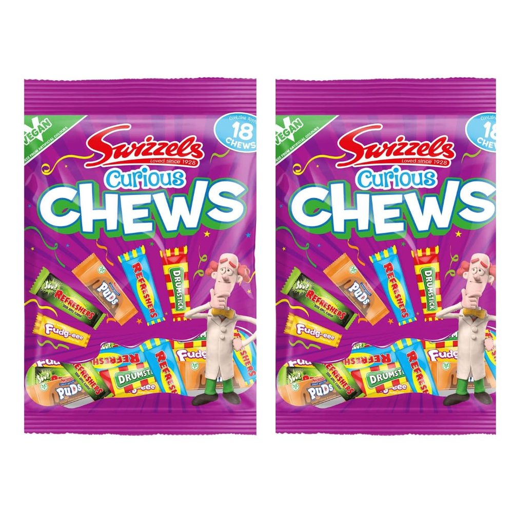 2 Pack x 171g - Matlow Curious Chews 171g - 18 Chews (Approx.) - Sweetess Mix Favourites - Suitable For Vegans - Delicious Special For Tasty And Twisty Treat Gift - Favourite Sweetss