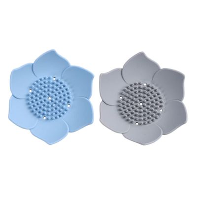 Cabilock 2pcs Silicone Soap Dishes Soap Holder Drainage Bathroom Tray Draining Tray for Shower Use