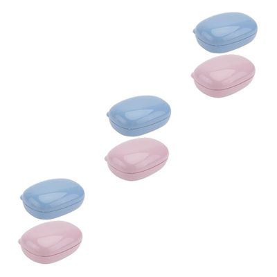 Cabilock 6pcs Stylish Soap Stand Bathroom Soap Drain Case for Home Blue Container Tray for Travel Box Holder Travel Dish
