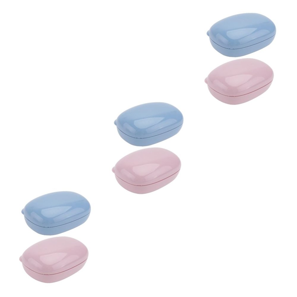 Cabilock 6pcs Stylish Soap Stand Bathroom Soap Drain Case for Home Blue Container Tray for Travel Box Holder Travel Dish