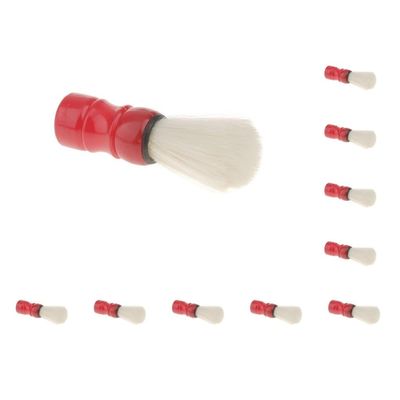 10 Set of Professional Salon Barber Shaving Brush Beard Mustache Brushes for Men Red