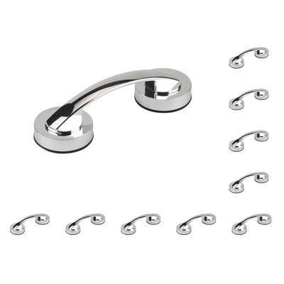 10 Set of Bathroom Shower Bath Tub Grip Suction Cup Safety Grab Bar Handrail 20 cm, Silver