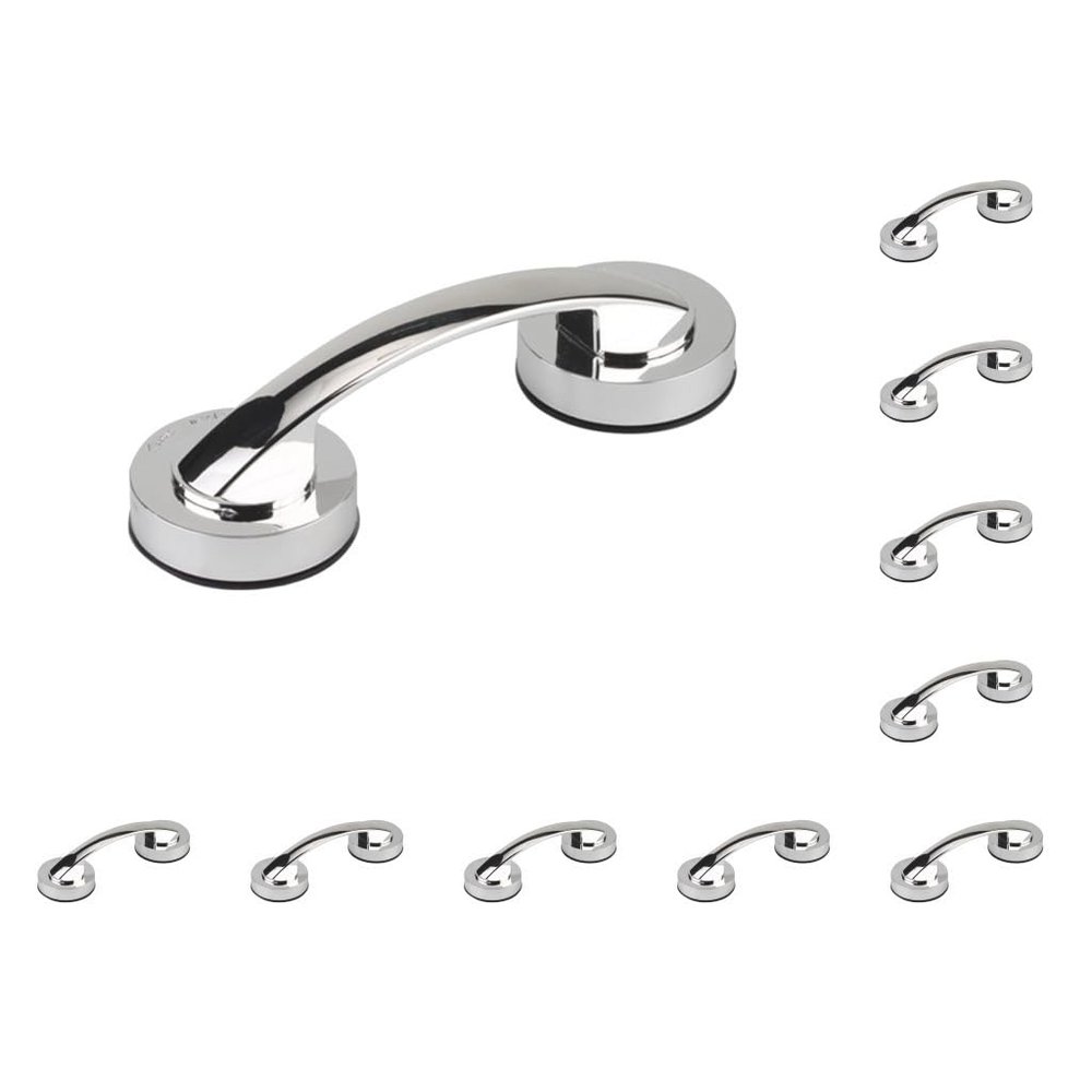 10 Set of Bathroom Shower Bath Tub Grip Suction Cup Safety Grab Bar Handrail 20 cm, Silver