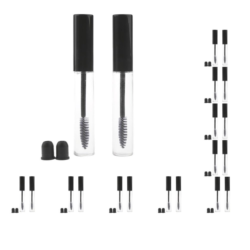 10 Set of 2 Pieces 10ml Plastic Empty Mascara Eyelash Growth Bottle Liquid Tube Transparent, Mascara Bottle