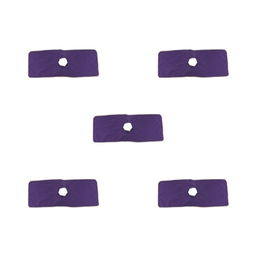 5 Set of Reusable Massage Bed Tattoo Table Sheet Pad Mat with Face Hole Purple