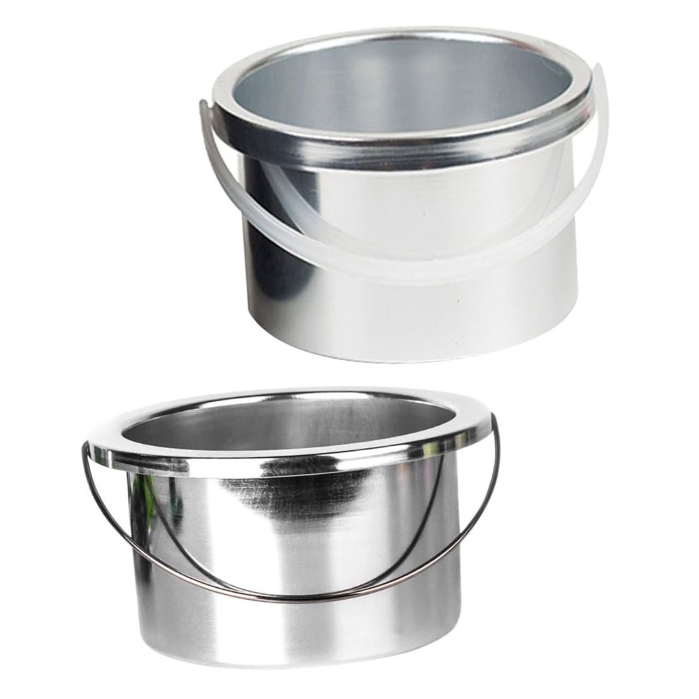 FRCOLOR Wax Warmer Inner Pot Replacement 2pcs 105mm Diameter Metal Pan for Wax Melting Machine Container