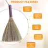 SN SKENNOVA Handmade Bamboo Grass Broom with Nylon Thread Handle - Angled Bristles for Sweeping Debris & Dust - Perfect for Carpet, Cobwebs & Dusting - Compact & Portable Cleaning Essential - 11 Inch view 3