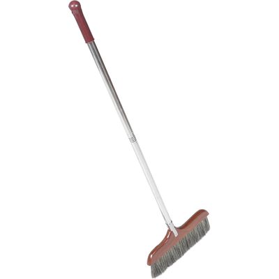ORFOFE Soft Bristle Broom with Stainless Steel Long Handle, 90cm Telescopic Floor Broom for Hardwood Floors and Indoor Sweeping, Anti-static Cleaning Brush for Home and Office Use