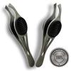 2 ALAZCO Professional Comfort Hold Soft Grip Non-Slip Rust Proof Stainless Steel Slanted Tip Eyebrow Tweezers Facial Hair Removal Ingrown Brows Slant Tweezer Women Men view 1