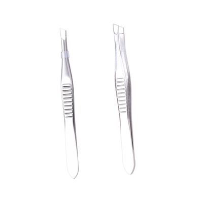 Beaupretty 2pcs Stainless Steel Bevel Eyebrow Tweezers Hair Removal Clamp Precision Facial Grooming Tool for Women and Men Random Color