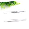 Beaupretty 2pcs Stainless Steel Bevel Eyebrow Tweezers Hair Removal Clamp Precision Facial Grooming Tool for Women and Men Random Color view 2