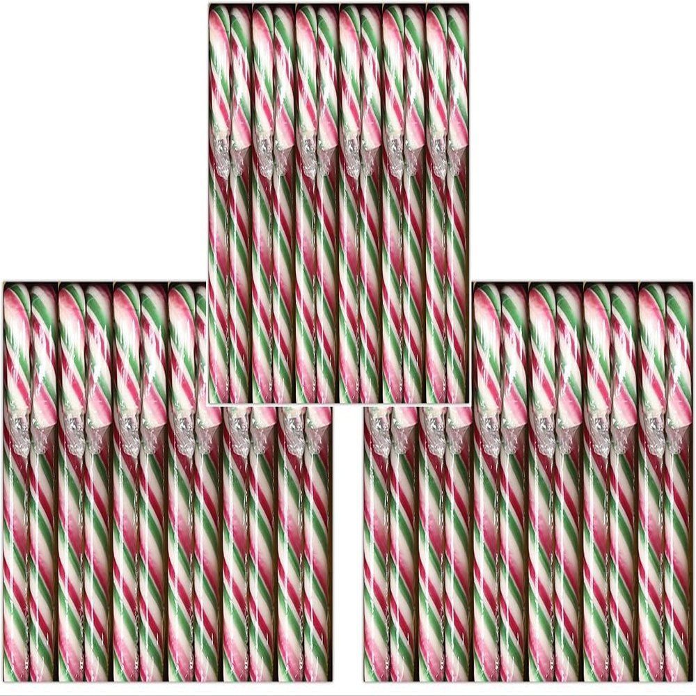 36 Vegetarian Mint Flavoured Candy Canes - White and Red Christmas Sweets in Natural Flavour - Suitable for Vegetarians 432g