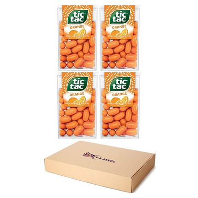 4 x Orange Tic Tac Mint Sweets For Little Moments of Refreshment - Sold By VR Angel