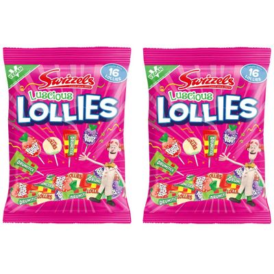 2 Pack x 130g - Luscious Lollies - Soft & Lush Texture - Includes - Fruity Pops - Drumsticks - Double Lollies - Perfect for Snacking & Baking Lover's Treat - Delicious Treats Lover's - Vegan Friendly
