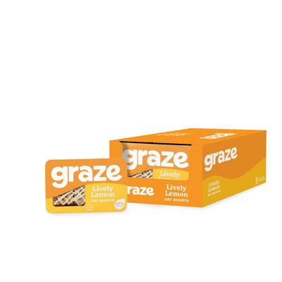 Graze - Lively Lemon Oat Flapjacks Snacks - Vegetarian Snacks Made With Whole Oats and Natural Flavours - Pack of 9 snacks