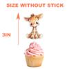 10 Pcs Giraffe Cupcake Toppers for Baby Shower, Jungle Safari Birthday, and Animal Theme Party Decorations  Cute Cupcake Picks for Kids, Cakes, and Dessert Table Supplies view 3