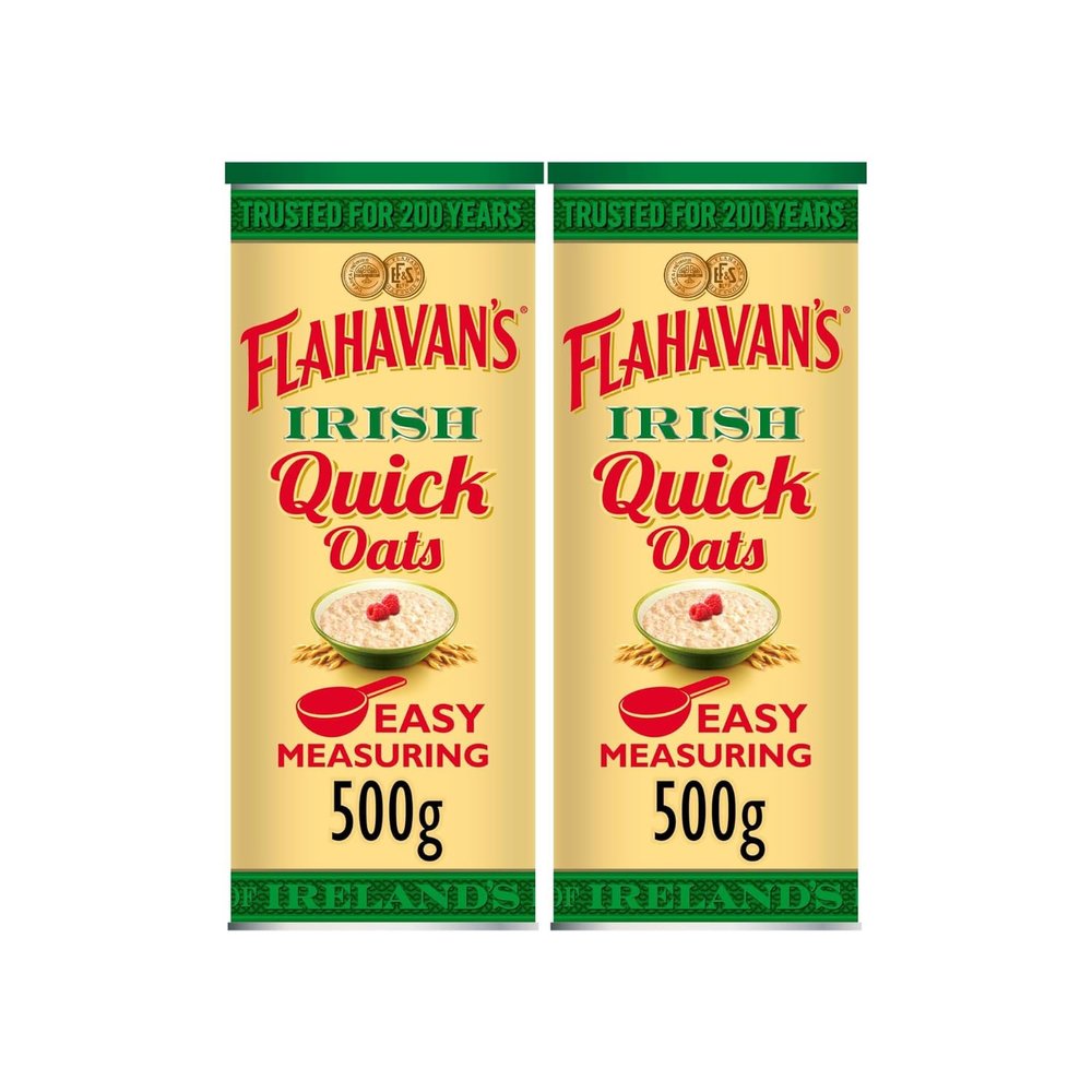 Flahavan's Irish Quick Oats Original 500g | Microwavable Porridge Oats | Pack of 2