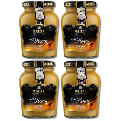 Maille Honey Dijon Mustard 230g Bundle of 4 Jars by The Great British Kitchen | French Mustard Salad Dressing