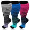 3 Pairs Plus Size Compression Socks for Women & Men, 20-30 mmHg Wide Calf Extra Large Knee High Flight Socks Compression Stockings for Circulation Support view 1