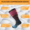 3 Pairs Plus Size Compression Socks for Women & Men, 20-30 mmHg Wide Calf Extra Large Knee High Flight Socks Compression Stockings for Circulation Support view 3