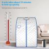 COSTWAY Home Steam Sauna, 9 Levels Temperature Adjustable Personal Spa Box with Folding Chair, 3L 1000W Bathroom Remote Control Sauna Tent for Therapy, Detoxify, Sweating and Slimming (Silver) view 2