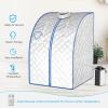 COSTWAY Home Steam Sauna, 9 Levels Temperature Adjustable Personal Spa Box with Folding Chair, 3L 1000W Bathroom Remote Control Sauna Tent for Therapy, Detoxify, Sweating and Slimming (Silver) view 3