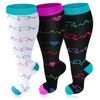3 Pairs Plus Size Compression Socks for Women & Men, 20-30 mmHg Wide Calf Extra Large Knee High Flight Socks Compression Stockings for Circulation Support view 1