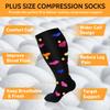 3 Pairs Plus Size Compression Socks for Women & Men, 20-30 mmHg Wide Calf Extra Large Knee High Flight Socks Compression Stockings for Circulation Support view 3