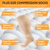 3 Pairs Plus Size Compression Socks for Women & Men, 20-30 mmHg Wide Calf Extra Large Knee High Flight Socks Compression Stockings for Circulation Support view 3