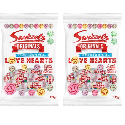 2 Pack x 127g - Originals Love Hearts - Free from Artificial Colours - Vegan Friendly - A Mouthwatering Delicious Candy Treats - Sweeten Your Season - Festive Treats - Share The Love With Family