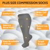 3 Pairs Plus Size Compression Socks for Women & Men, 20-30 mmHg Wide Calf Extra Large Knee High Flight Socks Compression Stockings for Circulation Support view 3