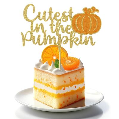 1pc Cutest in the Pumpkin Cake Topper Thanksgiving Themed Baby Shower Baby Gender Reveal Decorations MGPFERD