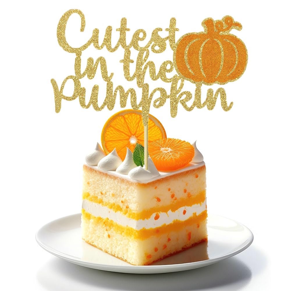 1pc Cutest in the Pumpkin Cake Topper Thanksgiving Themed Baby Shower Baby Gender Reveal Decorations MGPFERD