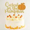 1pc Cutest in the Pumpkin Cake Topper Thanksgiving Themed Baby Shower Baby Gender Reveal Decorations MGPFERD view 2
