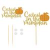 1pc Cutest in the Pumpkin Cake Topper Thanksgiving Themed Baby Shower Baby Gender Reveal Decorations MGPFERD view 4