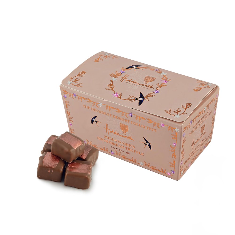 Holdsworth Chocolates - Decadent Dessert - Millionaires Shortbread Handmade Truffles - 110g