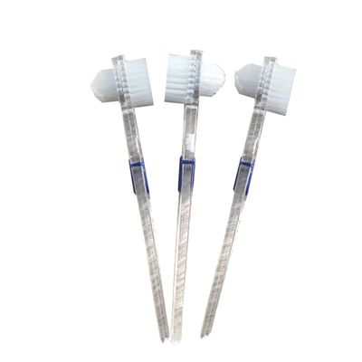 OHPHCALL Double-Headed Brush Firm Nylon Fibres Non-Slip Handle Artificial Teeth Cleaning 2 Pack
