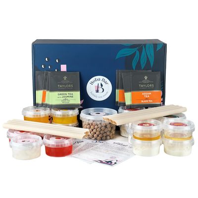 BOBA BAR Warm Moments Milk Bubble Tea Kit (Serves 8 x 500 Ml Drinks) - Includes a Variety of Milk Tea Flavors, Popping Boba and Jelly Toppings | Gluten-Free | Contains Tapioca Pearls and Tea Bags