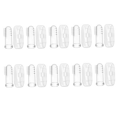 Kisangel 10sets Finger Toothbrush Cover for Oral Cleaning and Massaging Soft Silicone Teething Brush for Years Old for Newborns and Toddlers