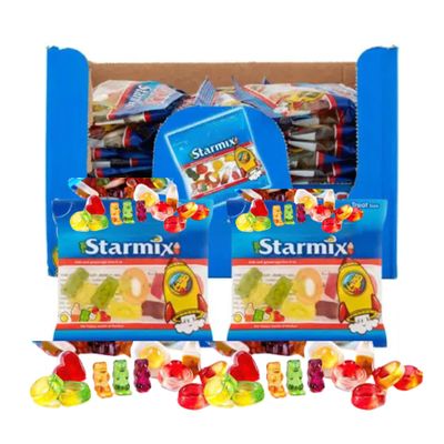 Sweet Mini Bags 100x16g - Amamitrade Thank You Sticker Made For Haribos 100 mini Packs - Bulk Sweets for Birthday Parties, Christmas, Halloween