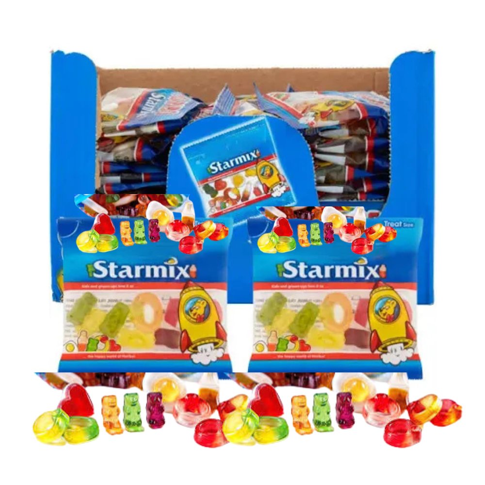 Sweet Mini Bags 100x16g - Amamitrade Thank You Sticker Made For Haribos 100 mini Packs - Bulk Sweets for Birthday Parties, Christmas, Halloween