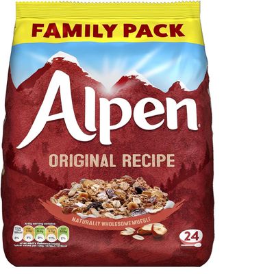 Alpen Muesli ORIGINAL RECIPE, 1.1kg | Swiss Style Muesli | Blend of Wholegrain, Oats & Wheat | Family Pack | Full of Nuts | Great Value | Rich in Ingredients | Sold by Essential Products