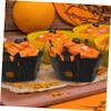 BESTonZON Halloween Decorations 36pcs Hollow-Out Muffin Wrapping Paper Random Style Black Cupcake Wrapper for Party Supplies Wedding Decorations view 3