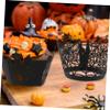 BESTonZON Halloween Decorations 36pcs Hollow-Out Muffin Wrapping Paper Random Style Black Cupcake Wrapper for Party Supplies Wedding Decorations view 4